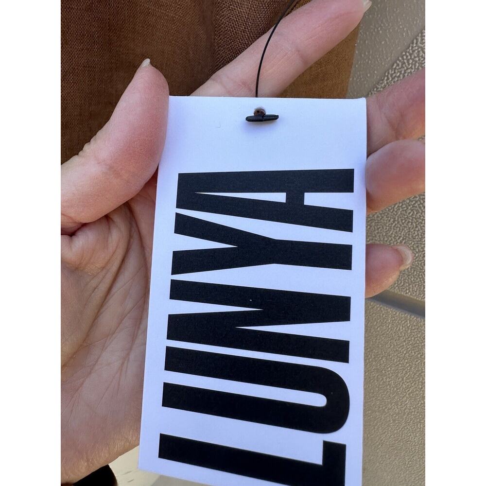 Lunya Woven Linen Sleeveless Shirt Tank in Brown Size Medium NWT - Picture 13 of 16